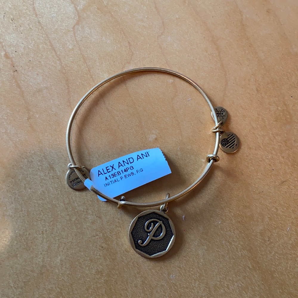 alex and ani P letter bracelet